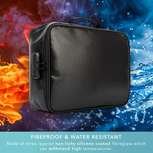 HEFTMAN Fireproof Document Box Waterproof Document Bag with Lock Large Portable — image 5