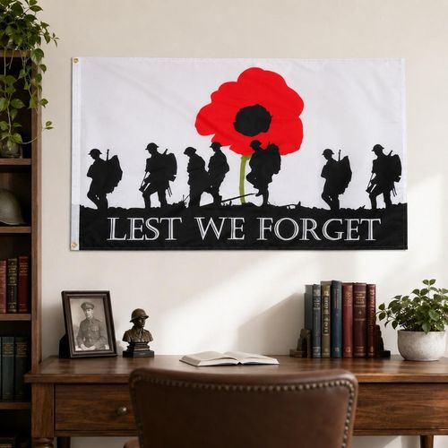 Remembrance Day Flag 5ft x 3ft (90cm x 150cm) Lest we forget army Flag Flags — image 6
