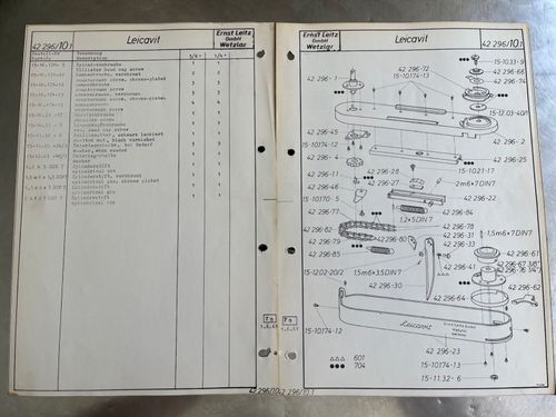 Rare! Orig. LEICA LEICAVIT Repair Manual Servicing Parts Intern A4 E. Leitz — image 3