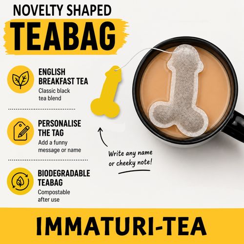 Funny Novelty Teabags Rude Willy Shape Joke Gift Stocking Filler Immaturi-Tea — image 2