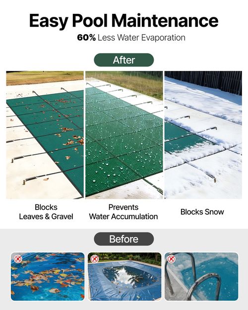 16X32 FT Winter Debris Cover Swimming Pool Cover W/ Tension Spring Fixing — image 5