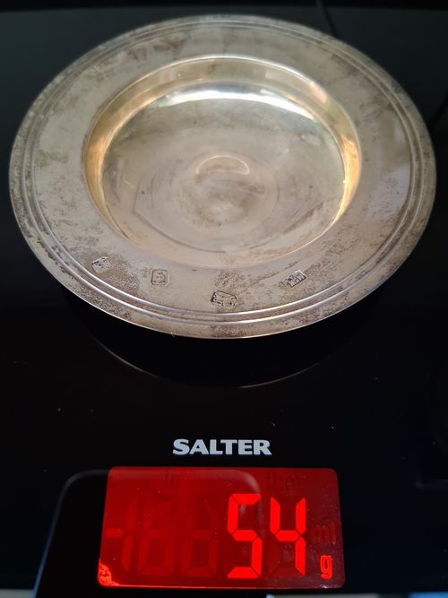 Mappin & Webb Solid Silver Armada Dish 1975 with original box — image 6