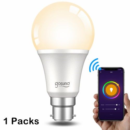 Gosund 1/2/4Pack Smart Alexa Light Bulb Warm White B22 8W Upgraded Bulb Dimmable