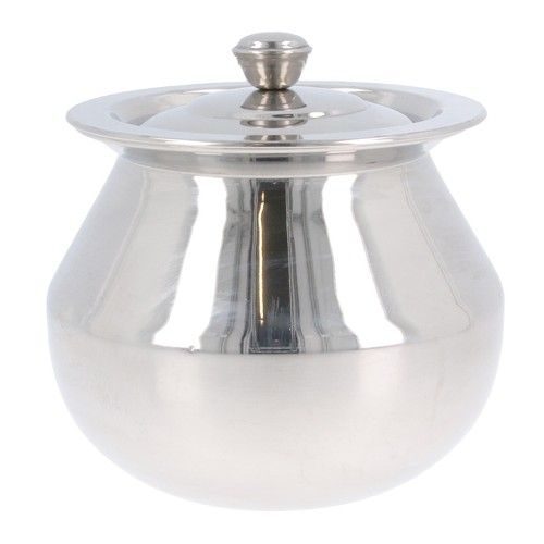 Stainless Steel Handi with Lid Pongal Multipurpose Food Drink Serving Pot Dish