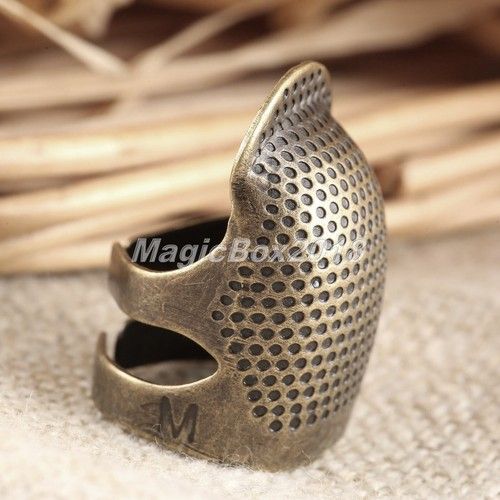 DIY Sewing Tool Antique Metal Brass Thimble Needles Partner Finger Protector 1pc