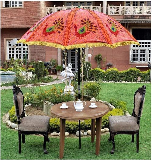 Garden Patio Embroidered Outdoor Indian Sun Parasol Hippie Beach Umbrella 72" — image 2