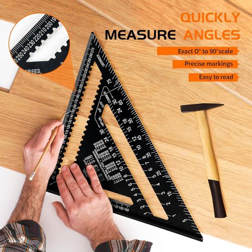 30CM 12" ROOFING SPEED SQUARE ALUMINIUM RAFTER ANGLE MEASURE TRIANGLE GUIDE TOOL — image 6