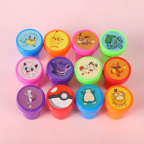 12PCS Pokemon Anime Color Mini Seal Pikachu Gengar Snorlax Cartoon Cute Stamp — image 2