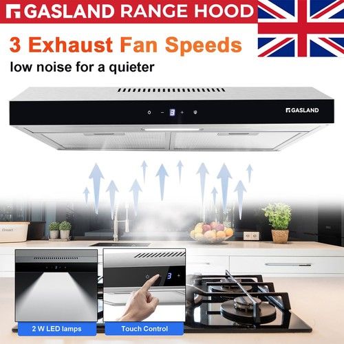 GASLAND Undercabinet Range Hood Cooker 60cm 3 Levels Touch Control Extractor Fan
