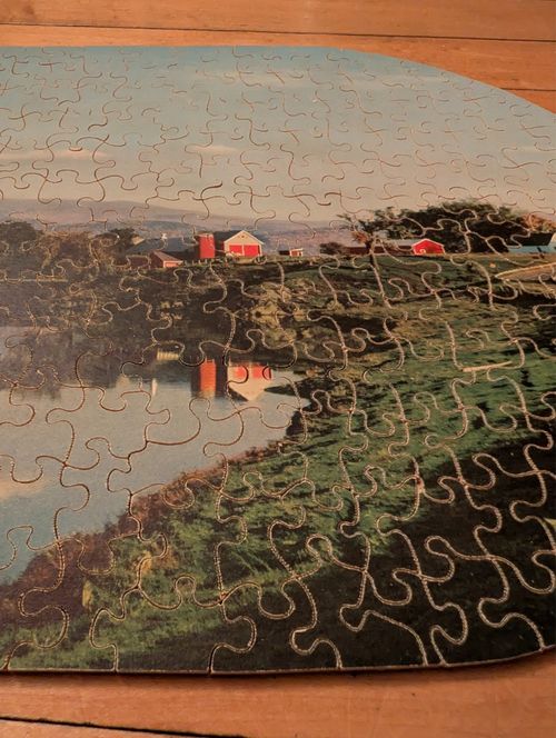 Vtg J.K. STRAUS "What A Beautiful Morning" Wooden Jigsaw Puzzle #251 Complete — image 21