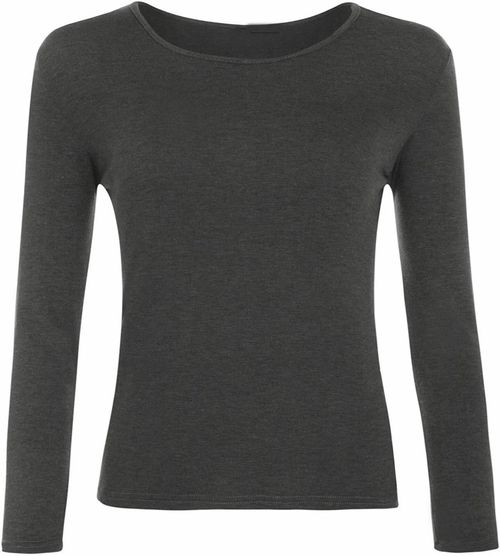 WOMENS LADIES LONG SLEEVE STRETCH PLAIN ROUND SCOOP NECK T SHIRT TOP ASSORTED — image 1