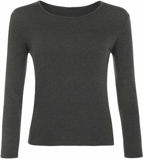 WOMENS LADIES LONG SLEEVE STRETCH PLAIN ROUND SCOOP NECK T SHIRT TOP ASSORTED