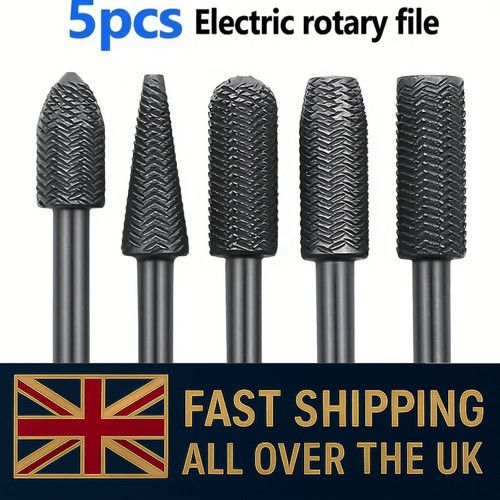 5pcs Metal Cutter Drill Bits Rotary Bits Rasp For Steel Grinding Carving Tool