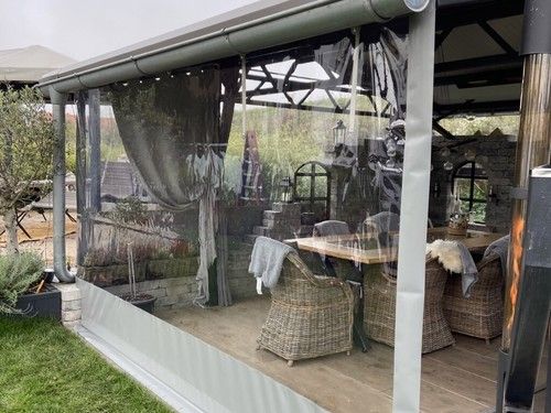 CUSTOM CLEAR TARP FOR THE GAZEBO FIXED DIMENSIONS WATERPROOF CLEAR TARPAULIN PVC