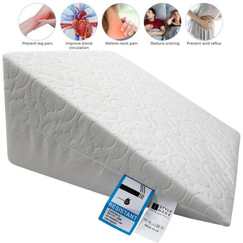 Wedge Pillow Large Acid Reflux Support Bed Back Cushion Foam 20"x18"x10"