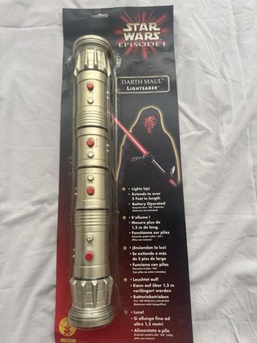 Vintage 1999 Star Wars Episode I Darth Maul Double-Bladed Lightsaber (Sealed)