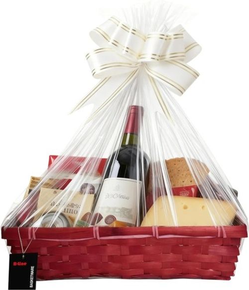 Large Rectangle Wicker Basket Xmas Hamper Make Your Own Hamper Kit Gift Wrap Set