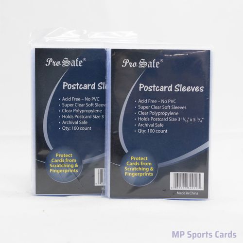 Pro Safe Postcard Soft Sleeves 2 Pack 100ct Ultra Clear Free Shipping — image 1