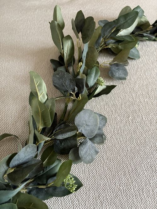 Pack of 2 Christmas garlands long 200cm 6ft faux eucalyptus foliage decor — image 10