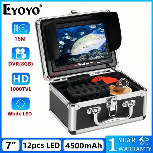 EYOYO Underwater Fishing Camera w/ 8GB DVR,7'' Colour Screen Fish Finder Camera