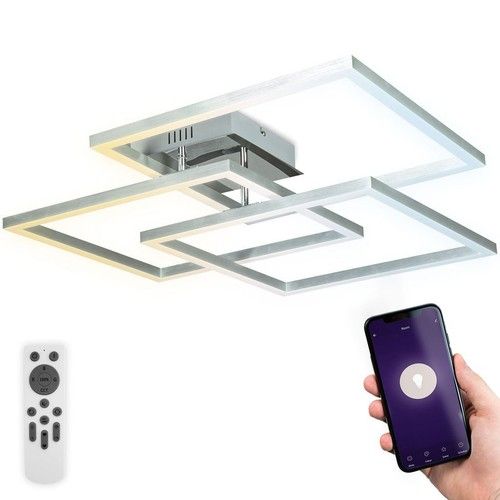 WiFi Ceiling Light LED RGB Dimmable CCT Smart Home Lamp Remote Control App 48W
