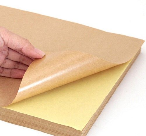 50 x Blank A4 Self Adhesive KRAFT Brown Sticker Paper Silhouette Craft Sheets