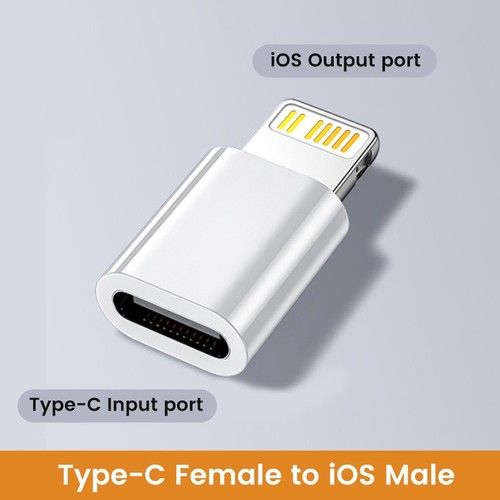 USB-C to 8pin Adapter Fast Charging Converter for iPhone & iOS Devices