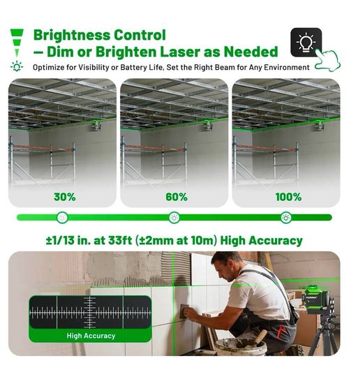 Huepar 703TR Green Laser Level Self-Levelling Auto-Tracking Pulse Mode Mounts — image 2