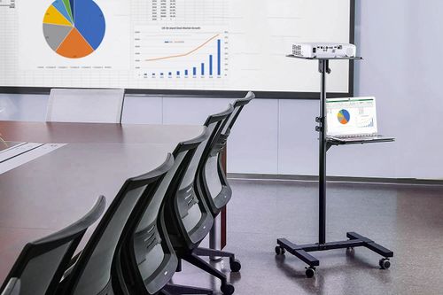PTS08 Mobile Projector Stand/Height Adjustable Trolley w/ Laptop Shelf — image 2