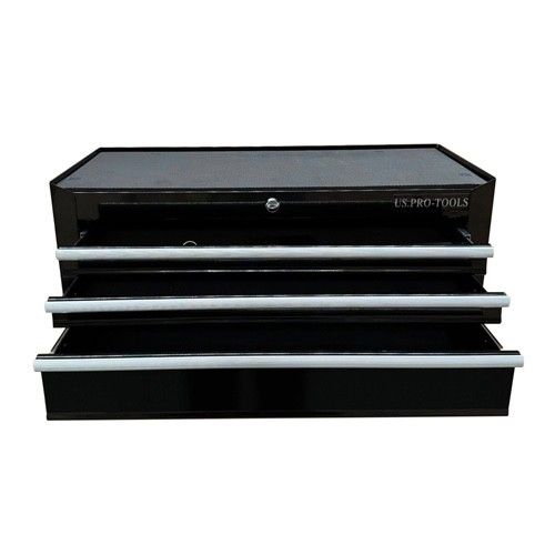 US Pro Tools Black steel Tool Box Chest Cabinet storage mobile 3 DRAWER — image 2