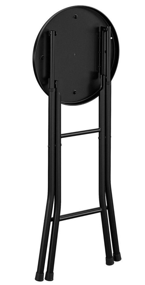 BLACK FOLDING STOOL ROUND FOLDABLE METAL FOR SPACE SAVING STOOLS PADDED SEAT NEW — image 16