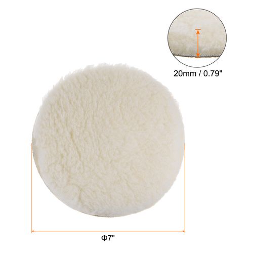 3pcs Wool Buffing Pads 7 inch Polishing Pad Polishing Buffing Pad Hook and Loop — image 2