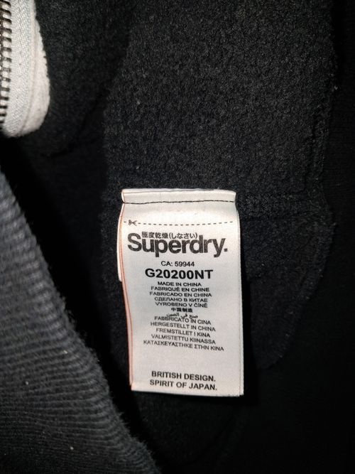 Superdry Vintage Black Fleece Full Zip Hooded Hoodie Women's M G20200NT — image 7