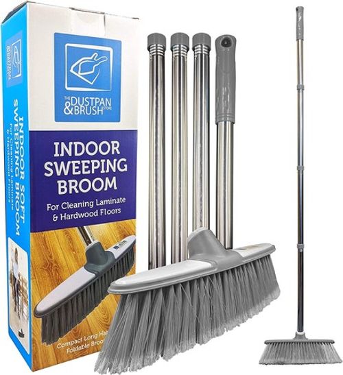 Soft Indoor Broom Long Handled Sweeper Sweeping Brush Floor Cleaning Kitchen