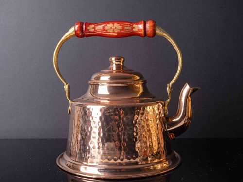 Handmade Copper Kettle, Solid Uncoated Copper Teapot Kettle Stovetop Teapot — image 1