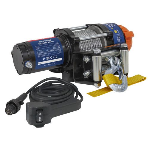 ATV/Quad Recovery Winch 1135kg (2500lb) Line Pull 12V Sealey ATV1135