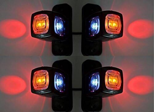 2X Led Side Marker Lights Stalk Outline Lamp Indicator Trailer Truck 12/24v