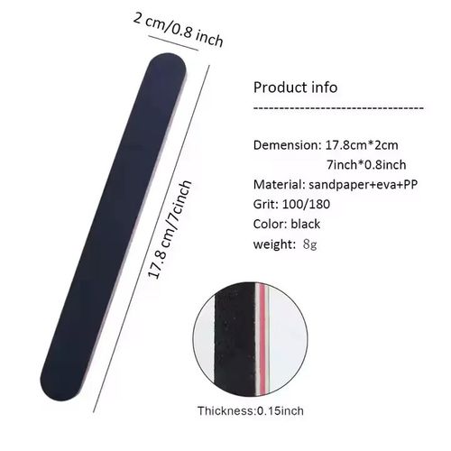 Nail Files Emery Boards Pack of 2/10x Double Sided Professional 100/180 Grit — image 2
