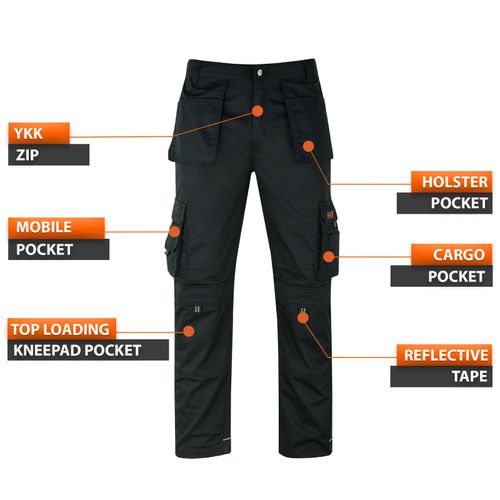 Wrightfits Work Trousers Mens Heavy Duty Multi Holster & Knee Pad Pockets Pants — image 2