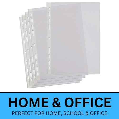 A4 Heavy Duty Clear Plastic Wallets Punched Pockets 11-Hole Poly Sleeves Filing — image 14