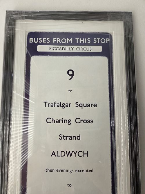 Vintage London Transport Original Piccadilly Circus Bus Route. Framed. 94 x 30cm — image 3