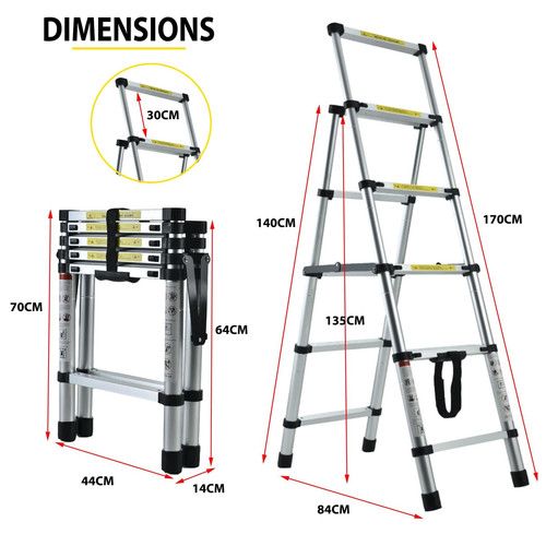 Portable Foldable Aluminum Ladder A-Frame Multi-purpose Folding Step 3 Sizes New
