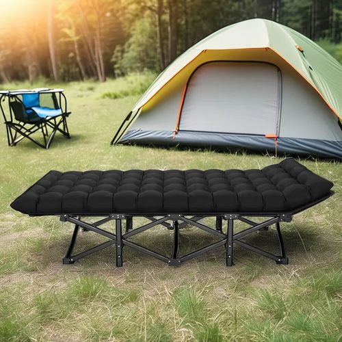 Camping Cot Heavy Duty Travel Camping Bed Folding Sleeping Bed + Mattress +Bag — image 11