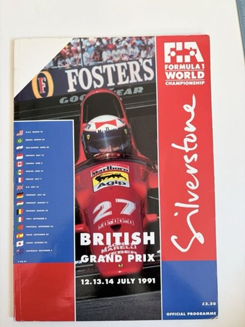 1991 British GP Programme Signed Ayrton Senna Silverstone McLaren Honda F1