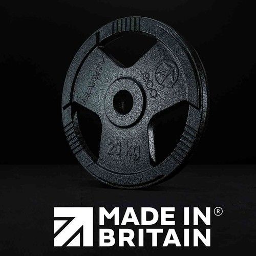Marcy Eco 20kg Olympic Weight Plate 1 x 20kg British Made Tri Grip Plates