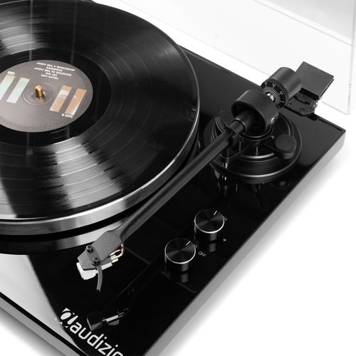 Premium Vinyl Record Player Turntable with Bluetooth In Out Piano Black - Toledo — image 12