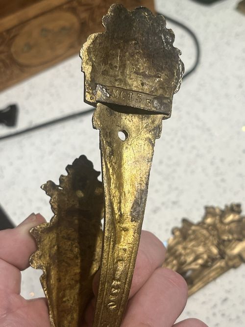Rare 19thC Maison Christofle Ormolu Gilded Bronze Embrasses Rococo Sash Hooks — image 6