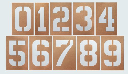 24 INCH TALL 'NUMBER' STENCIL SET  0-9 FOR USE ON PARKING LOT, STREET or WALL