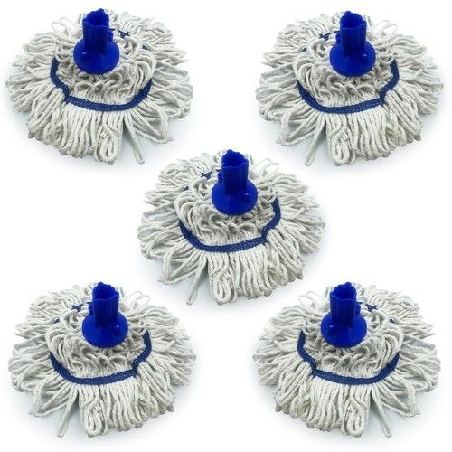 5 Pack Blue Cotton Mop Head Refill Hygienic Socket Floor Cleaning Tool