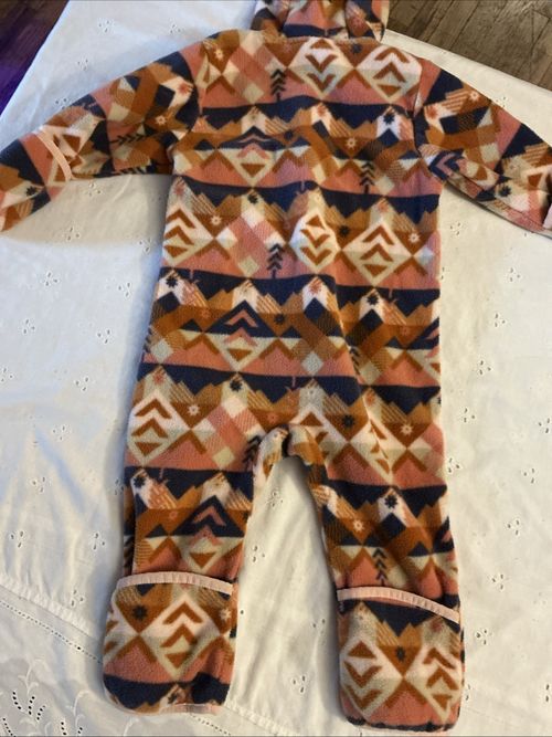 Columbia Baby Snowtop II Fleece Bunting Peach Girls 12-18 M Southwestern Aztec — image 6